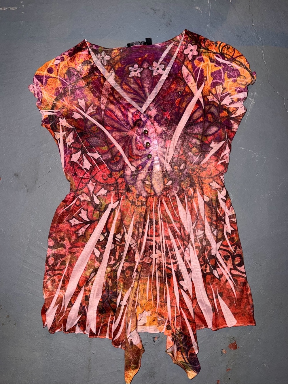 Apt 9 Vibrant Fairy Style Asymmetrical Top